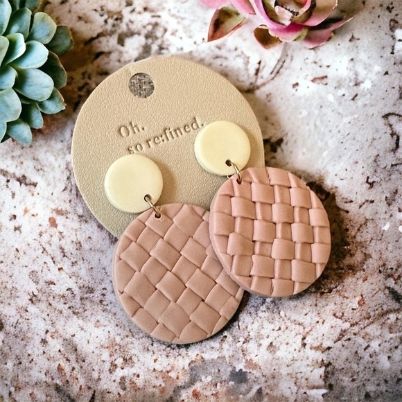 Jewelry - Polymer Clay Weave Pattern Earrings